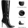DREAM PAIRS Knee High Boots for Women, Sexy Pointed Toe Stiletto High Heel Boots, Fashion & Classic Dress Shoes(Black-stone)