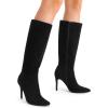 DREAM PAIRS Knee High Boots for Women, Sexy Pointed Toe Stiletto High Heel Boots, Fashion & Classic Dress Shoes(Black-suede)