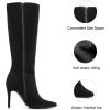 DREAM PAIRS Knee High Boots for Women, Sexy Pointed Toe Stiletto High Heel Boots, Fashion & Classic Dress Shoes(Black-suede)