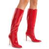 DREAM PAIRS Knee High Boots for Women, Sexy Pointed Toe Stiletto High Heel Boots, Fashion & Classic Dress Shoes(Red-pat)