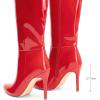 DREAM PAIRS Knee High Boots for Women, Sexy Pointed Toe Stiletto High Heel Boots, Fashion & Classic Dress Shoes(Red-pat)