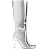 DREAM PAIRS Knee High Boots for Women, Sexy Pointed Toe Stiletto High Heel Boots, Fashion & Classic Dress Shoes(Silver-pat)