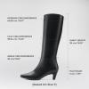 DREAM PAIRS Women Knee High Boots 2 Inch Kitten Heel Fashion Square Toe Wide Calf Long Boots(Black)