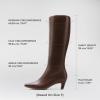 DREAM PAIRS Women Knee High Boots 2 Inch Kitten Heel Fashion Square Toe Wide Calf Long Boots(Brown)