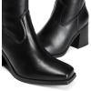 DREAM PAIRS Women’s Knee High Boots Chunky Heel Square Toe Tall Boot for Women with Side Zipper(Black)