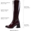 DREAM PAIRS Women’s Knee High Boots Chunky Heel Square Toe Tall Boot for Women with Side Zipper(Burgundy)
