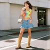 DREAM PAIRS Women’s Knee High Boots Side Zipper Motorcycle Boots Square Toe Chunky Low Heel Fashion Buckles Biker Riding Boots(Yellow)