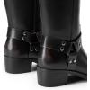 DREAM PAIRS Women’s Square Toe Knee High Boots Motorcycle Riding Pull-on Fashion Long Biker Boots for Women(Black/Brown)