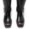 DREAM PAIRS Women’s Square Toe Knee High Boots Motorcycle Riding Pull-on Fashion Long Biker Boots for Women(Black/Brown)