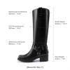DREAM PAIRS Women’s Square Toe Knee High Boots Motorcycle Riding Pull-on Fashion Long Biker Boots for Women(Black/Brown)
