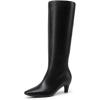imageDREAM PAIRS Women Knee High Boots 2 Inch Kitten Heel Fashion Square Toe Wide Calf Long BootsBlack