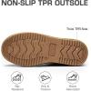 DREAM PAIRS Ankle Winter Mini Boots for Women Genuine Suede Faux Fur Lining Water Resistant Warm Snow Boots Slip On Memory Foam Comfort Booties FuzzyClassic(Chestnut)