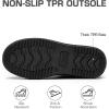 DREAM PAIRS Ankle Winter Mini Boots for Women Genuine Suede Faux Fur Lining Water Resistant Warm Snow Boots Slip On Memory Foam Comfort Booties FuzzyClassic(Black)