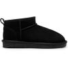 DREAM PAIRS Ankle Winter Mini Boots for Women Genuine Suede Faux Fur Lining Water Resistant Warm Snow Boots Slip On Memory Foam Comfort Booties FuzzyClassic(Black)