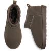 DREAM PAIRS Ankle Winter Mini Boots for Women Genuine Suede Faux Fur Lining Water Resistant Warm Snow Boots Slip On Memory Foam Comfort Booties FuzzyClassic(Taupe)