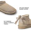 DREAM PAIRS Ankle Winter Mini Boots for Women Genuine Suede Faux Fur Lining Water Resistant Warm Snow Boots Slip On Memory Foam Comfort Booties FuzzyClassic(Sand)