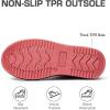 DREAM PAIRS Ankle Winter Mini Boots for Women Genuine Suede Faux Fur Lining Water Resistant Warm Snow Boots Slip On Memory Foam Comfort Booties FuzzyClassic(Red)