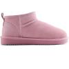 DREAM PAIRS Ankle Winter Mini Boots for Women Genuine Suede Faux Fur Lining Water Resistant Warm Snow Boots Slip On Memory Foam Comfort Booties FuzzyClassic(Pink)