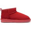 DREAM PAIRS Ankle Winter Mini Boots for Women Genuine Suede Faux Fur Lining Water Resistant Warm Snow Boots Slip On Memory Foam Comfort Booties FuzzyClassic(Red)