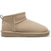 DREAM PAIRS Ankle Winter Mini Boots for Women Genuine Suede Faux Fur Lining Water Resistant Warm Snow Boots Slip On Memory Foam Comfort Booties FuzzyClassic(Sand)
