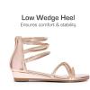 DREAM PAIRS Girls Ankle Strap Flat Sandals Summer Dressy Strappy Gladiator Rhinestones Platform Low Heels Shoes(Champagne)