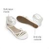 DREAM PAIRS Girls Ankle Strap Flat Sandals Summer Dressy Strappy Gladiator Rhinestones Platform Low Heels Shoes(White)