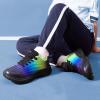 DREAM PAIRS Girls Boys Shoes Kids Tennis Sparkle Glitter Lace up Athletic Running Sneakers(Black/Navy/Neon Green)