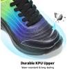 DREAM PAIRS Girls Boys Shoes Kids Tennis Sparkle Glitter Lace up Athletic Running Sneakers(Black/Navy/Neon Green)