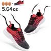 DREAM PAIRS Girls Boys Shoes Kids Tennis Sparkle Glitter Lace up Athletic Running Sneakers(Black/Red)
