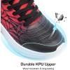 DREAM PAIRS Girls Boys Shoes Kids Tennis Sparkle Glitter Lace up Athletic Running Sneakers(Black/Red)
