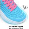 DREAM PAIRS Girls Boys Shoes Kids Tennis Sparkle Glitter Lace up Athletic Running Sneakers(Blue/Hot Pink)