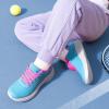 DREAM PAIRS Girls Boys Shoes Kids Tennis Sparkle Glitter Lace up Athletic Running Sneakers(Blue/Hot Pink)