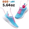 DREAM PAIRS Girls Boys Shoes Kids Tennis Sparkle Glitter Lace up Athletic Running Sneakers(Blue/Hot Pink)