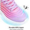 DREAM PAIRS Girls Boys Shoes Kids Tennis Sparkle Glitter Lace up Athletic Running Sneakers(Purple/Orange)