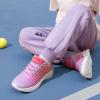 DREAM PAIRS Girls Boys Shoes Kids Tennis Sparkle Glitter Lace up Athletic Running Sneakers(Purple/Orange)