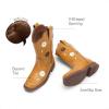 DREAM PAIRS Girls Cowgirl Boots Kids Mid Calf Western Boots Flower Cowboy Boots Square Toe Riding Shoes for Toddler/Little Kid/Big Kid(Camel)