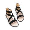DREAM PAIRS Girls Gladiator Sandals with Zipper Strappy Sandals Toddler/Little Kid/Big Kid(Black)