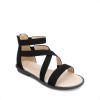 DREAM PAIRS Girls Gladiator Sandals with Zipper Strappy Sandals Toddler/Little Kid/Big Kid(Black)