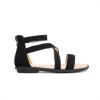 DREAM PAIRS Girls Gladiator Sandals with Zipper Strappy Sandals Toddler/Little Kid/Big Kid(Black)