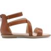 DREAM PAIRS Girls Gladiator Sandals with Zipper Strappy Sandals Toddler/Little Kid/Big Kid(Brown)