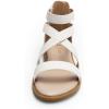 DREAM PAIRS Girls Gladiator Sandals with Zipper Strappy Sandals Toddler/Little Kid/Big Kid(Matte White)