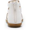 DREAM PAIRS Girls Gladiator Sandals with Zipper Strappy Sandals Toddler/Little Kid/Big Kid(Matte White)