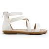 DREAM PAIRS Girls Gladiator Sandals with Zipper Strappy Sandals Toddler/Little Kid/Big Kid(Matte White)