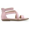 DREAM PAIRS Girls Gladiator Sandals with Zipper Strappy Sandals Toddler/Little Kid/Big Kid(Pink)