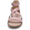 DREAM PAIRS Girls Gladiator Sandals with Zipper Strappy Sandals Toddler/Little Kid/Big Kid(Pink)