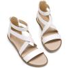 DREAM PAIRS Girls Gladiator Sandals with Zipper Strappy Sandals Toddler/Little Kid/Big Kid(White)