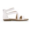 DREAM PAIRS Girls Gladiator Sandals with Zipper Strappy Sandals Toddler/Little Kid/Big Kid(White)