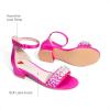 DREAM PAIRS Girls Sandals Low Heel Pump Ankle Strap Pearl Dress Flower Wedding Party Shoes for Little Kid/Big Kid(Hot Pink)
