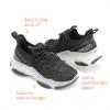 DREAM PAIRS Girls Slip-On Sneakers Kids Sparkle Pop Lightweight Jelly Sole Walking Shoes(Black)