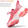 DREAM PAIRS Girls Slip-On Sneakers Kids Sparkle Pop Lightweight Jelly Sole Walking Shoes(Hot Pink)